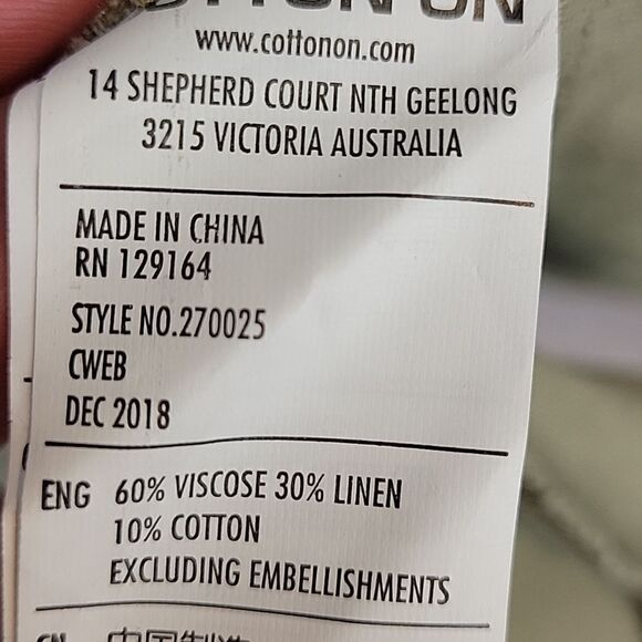 NWT Cotton On- Silver Sage Woven Krissy Dress-Size Medium - Picture 7 of 7